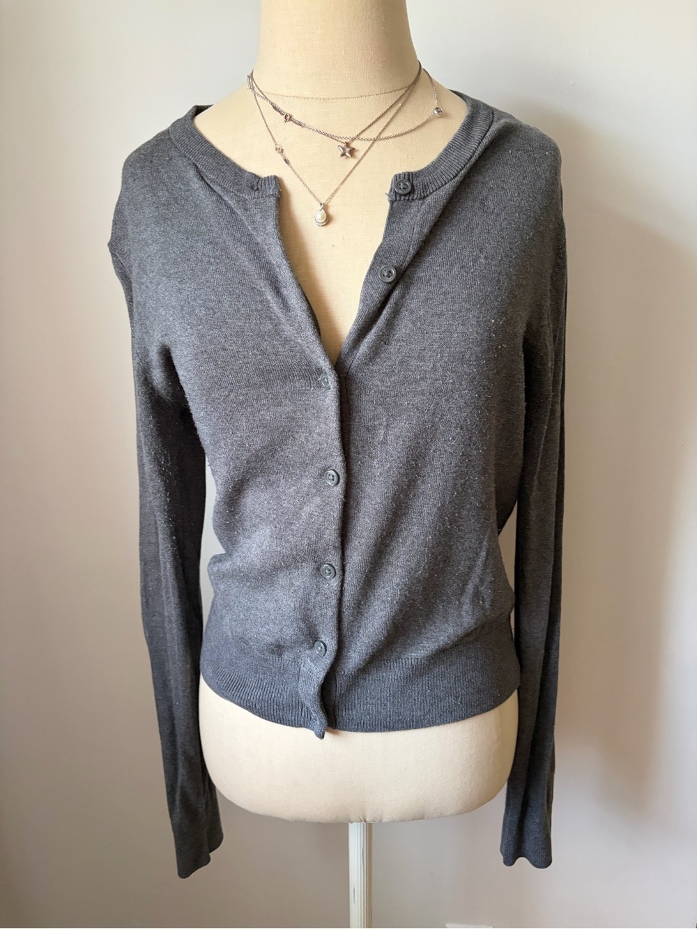 H&M - Grey Cardigan Sweater - Small